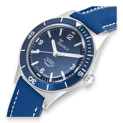 Super Squale Arabic Numerals Blue Leather SUPERMBLBL.RLBL Lederband Taucheruhr