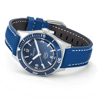 Super Squale Arabic Numerals Blue Leather SUPERMBLBL.RLBL Lederband Taucheruhr