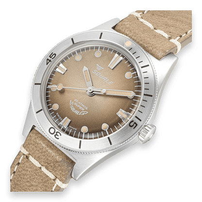 Super Squale Sunray Brown Leather SUPERSSBW.PBW Lederband Taucheruhr