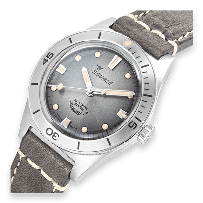 Super Squale Sunray Grey Leather SUPERSSG.PG Lederband Taucheruhr