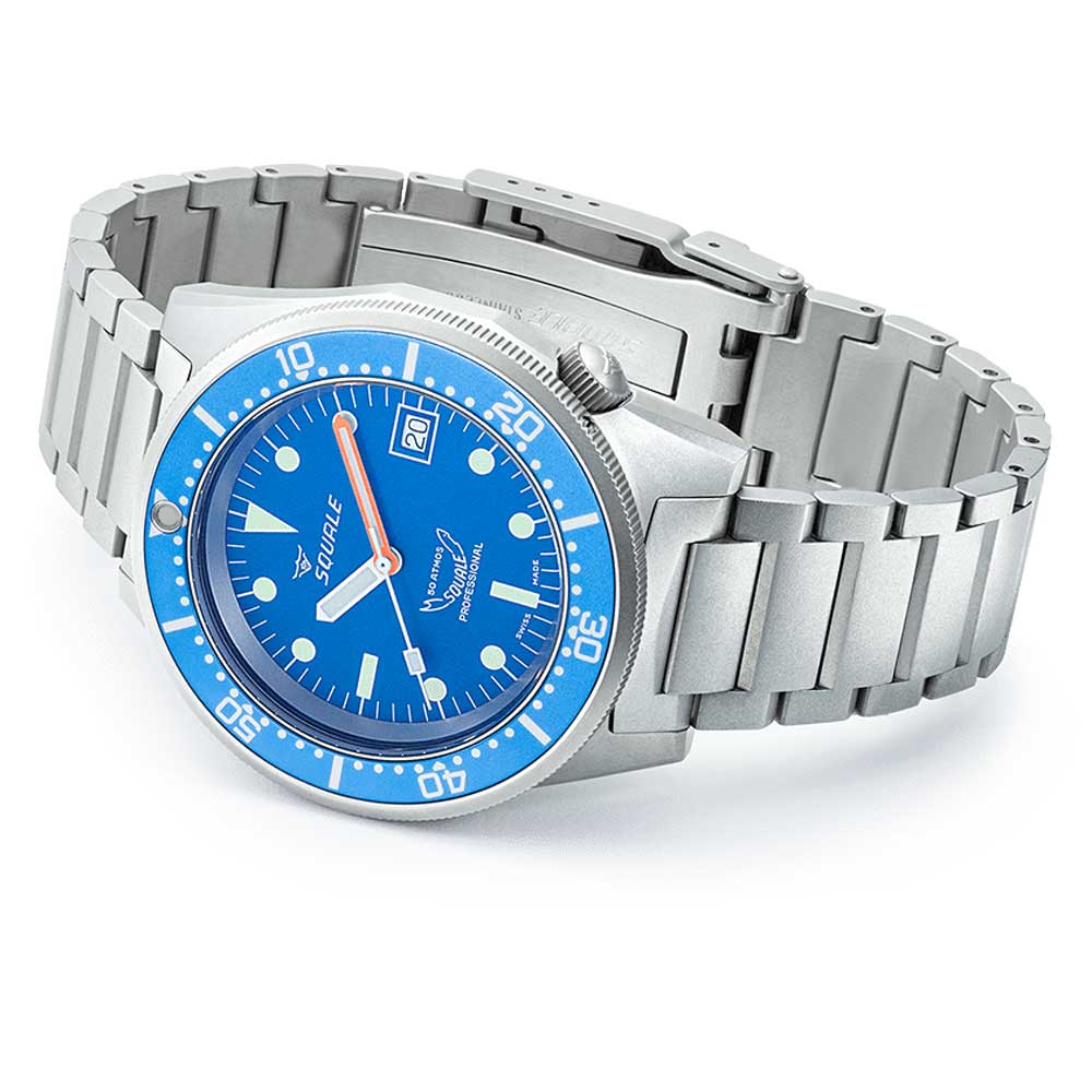 Squale 1521 Blue Blasted Bracelet 1521BLUEBL.SQ20S