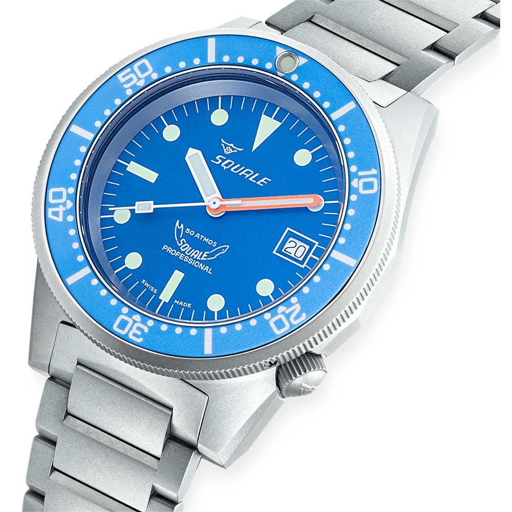Squale 1521 Blue Blasted Bracelet 1521BLUEBL.SQ20S