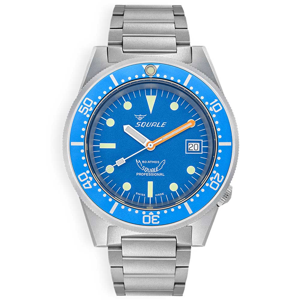 Squale 1521 Blue Blasted Bracelet 1521BLUEBL.SQ20S