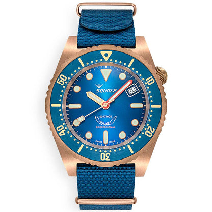 Squale 1521 Bronze 1521BRONBL Textilband Taucheruhr