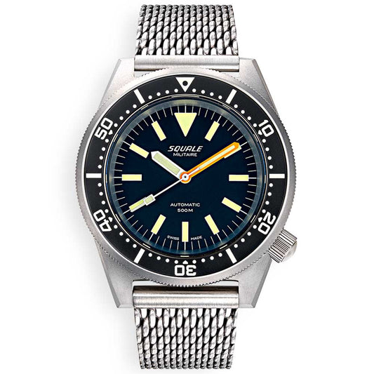 Squale 1521 Militaire Blasted Mesh 1521MILBL.ME20 Milanese