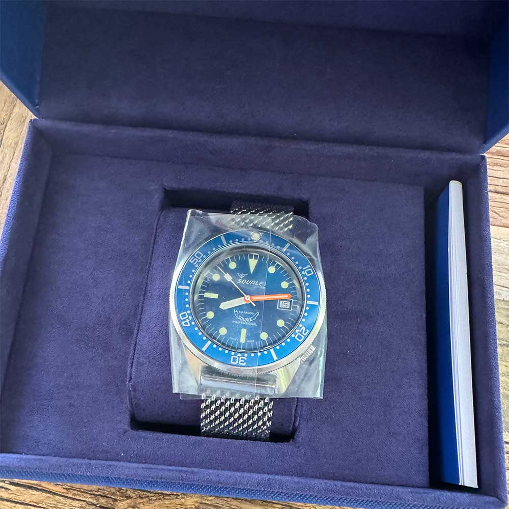 Squale 1521 Ocean blue 1521OCN.ME20 Milanese dykkerur i rustfrit stål med rem