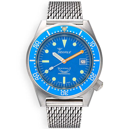 Squale 1521 Ocean blau 1521OCN.ME20 Milanaise Edelstahlband Taucheruhr