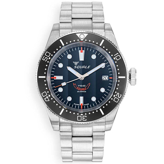 Squale 1545 Black Bracelet 1545BKBKC.AC stainless steel strap diving watch