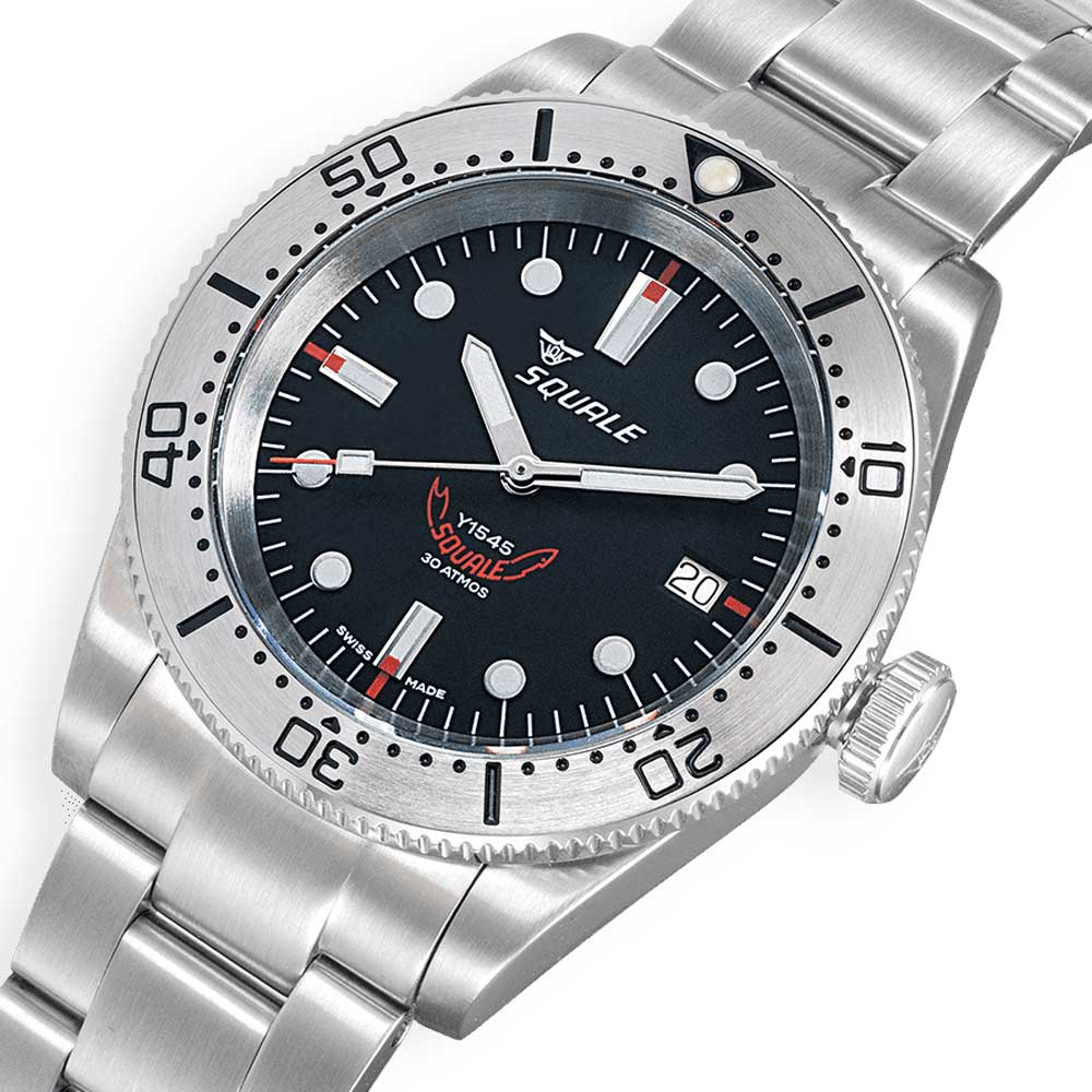 Squale 1545 Steel Black Bracelet 1545SSBK.AC