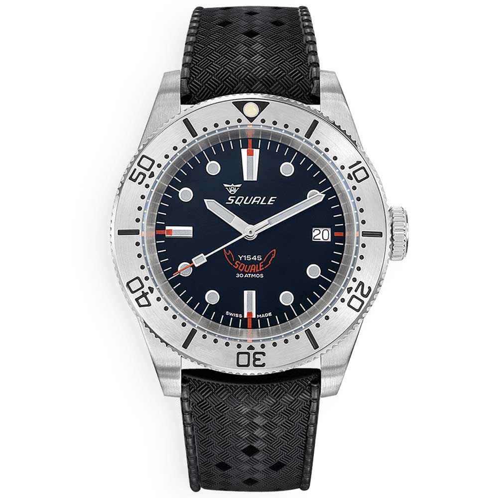 Squale 1545 Steel Black Rubber 1545SSBK.HT
