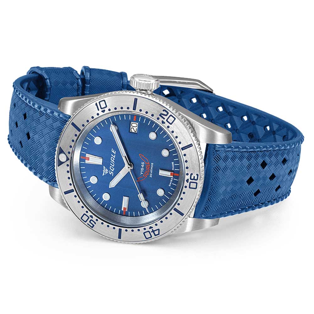 Squale 1545 Steel Blue Rubber 1545SSBLC.HTB