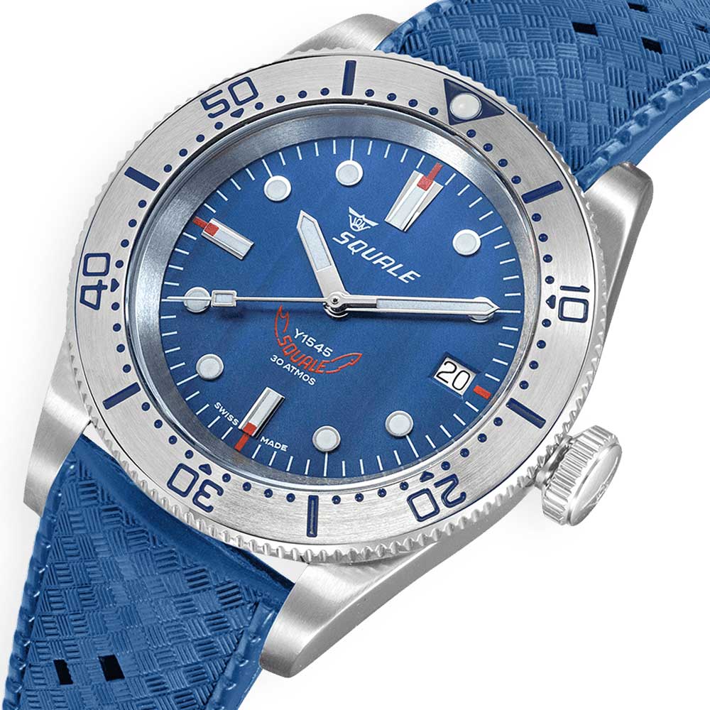 Squale 1545 Steel Blue Rubber 1545SSBLC.HTB