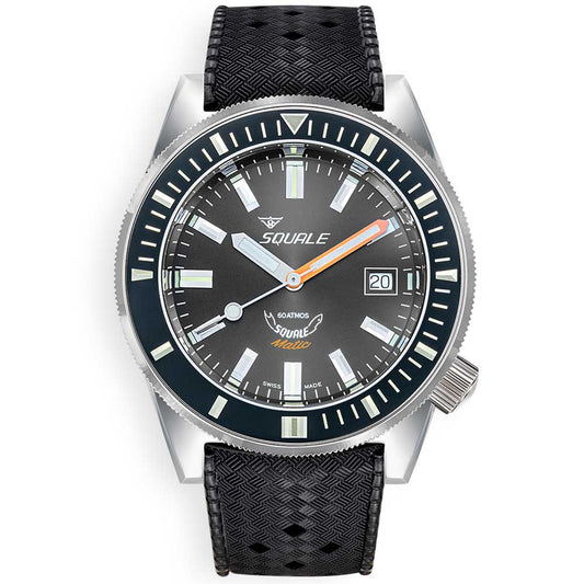 Squale Matic Gray Rubber MATICXSA.HT Tropical Band Diving Watch