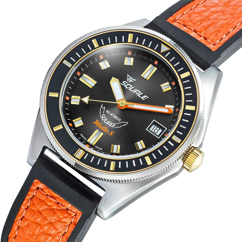 Squale Matic S Two-Tone HydroLeather MATICGBKBK.RLOR