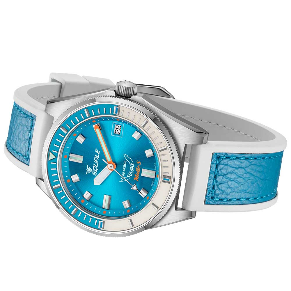 Squale Matic S Light Blue HydroLeather MATICLBWLB.RLWLB Fotouhr