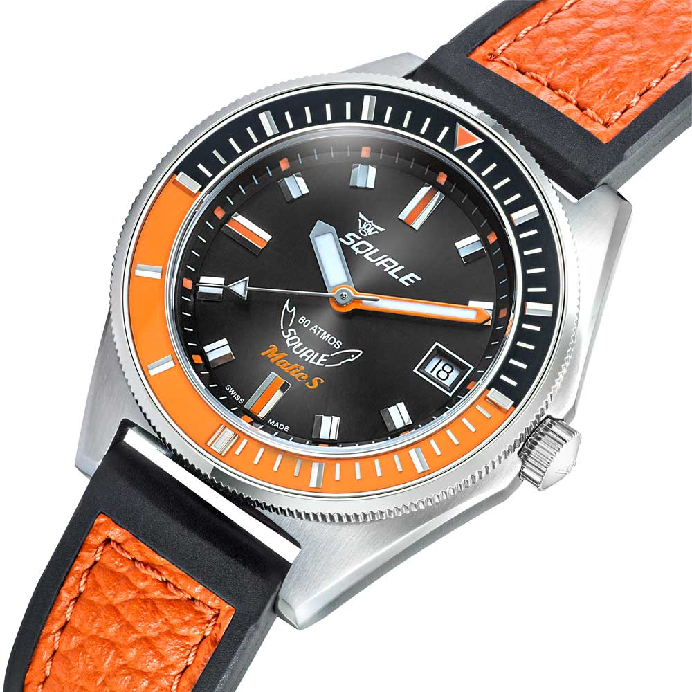 Squale Matic S Orange HydroLeather MATICBKOBK.RLOR