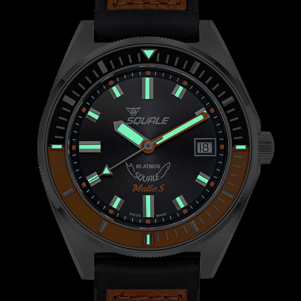 Squale Matic S Orange HydroLeather MATICBKOBK.RLOR