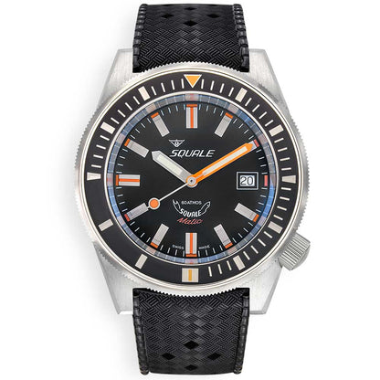 Squale Matic Satin Black Rubber MATICXSG.HT Tropical Band Taucheruhr