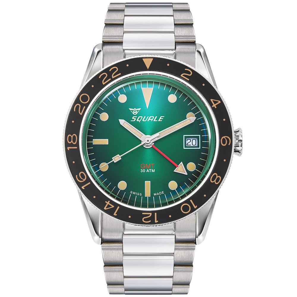 Squale Sub-39 GMT Vintage Green (grün) SUB-39GMGR.BR22 Taucheruhr