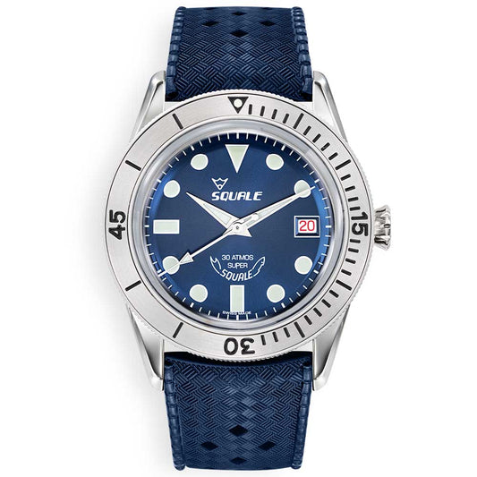 Squale Sub-39 SuperBlue SUB-39RD.HTB rubber strap diving watch
