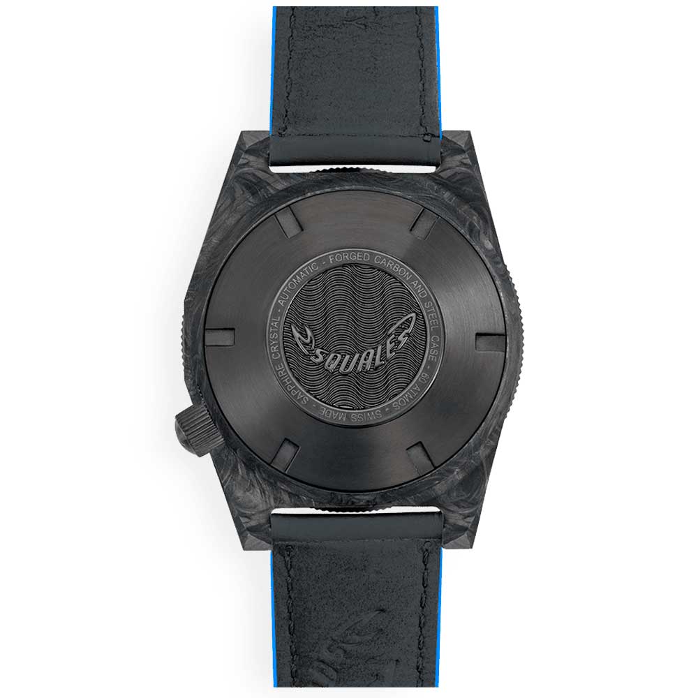 Squale T-183 Forged Carbon Blue T183AFCBL.RLBL Lederband Taucheruhr