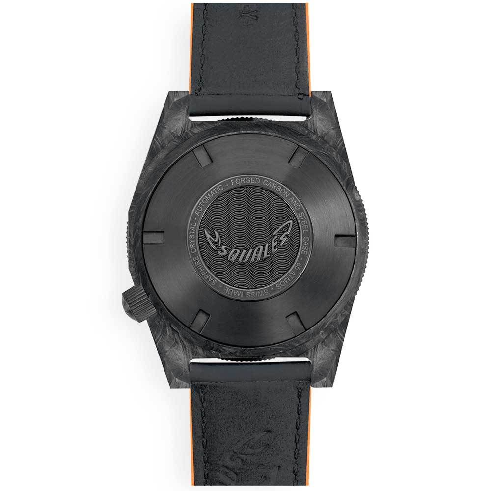 Squale T-183 Forged Carbon Orange T183AFCOR.RLOR Lederband Taucheruhr