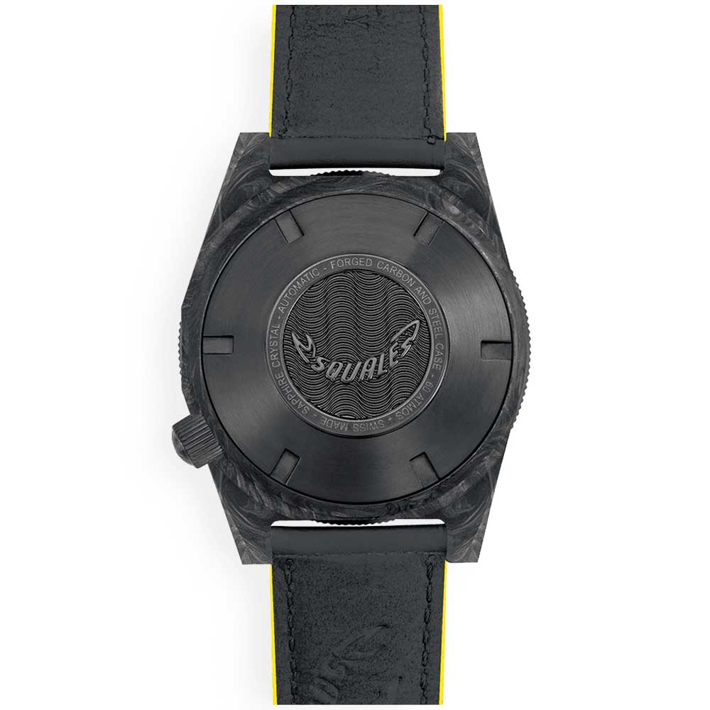 Squale T-183 Forged Carbon Yellow T183AFCY.RLY Lederband Taucheruhr