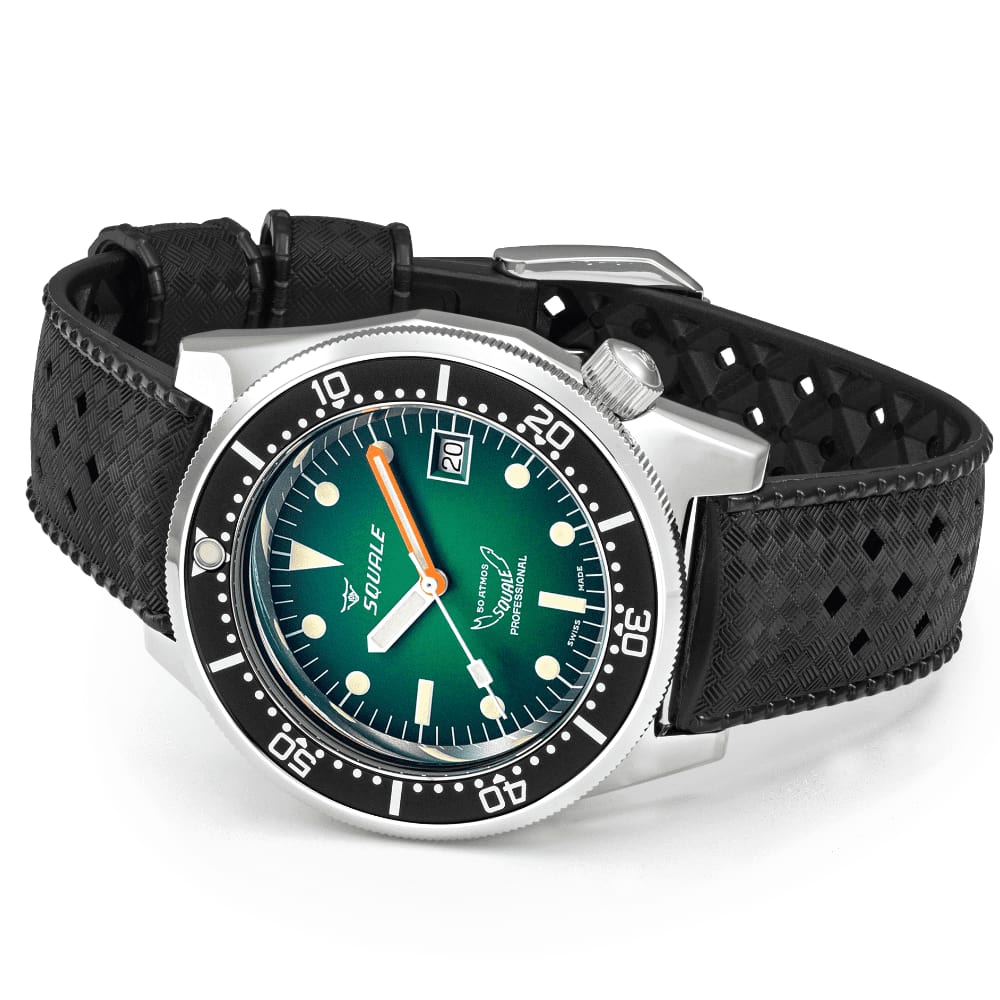 Squale 1521 Green Ray Rubber 1521PROFGR.HT Kautschukband Taucheruhr