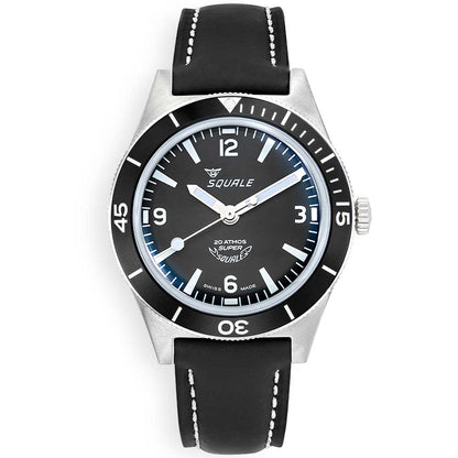 Super Squale Arabic Numerals Black Leather SUPERMBKBK.RLBK Lederband Taucheruhr