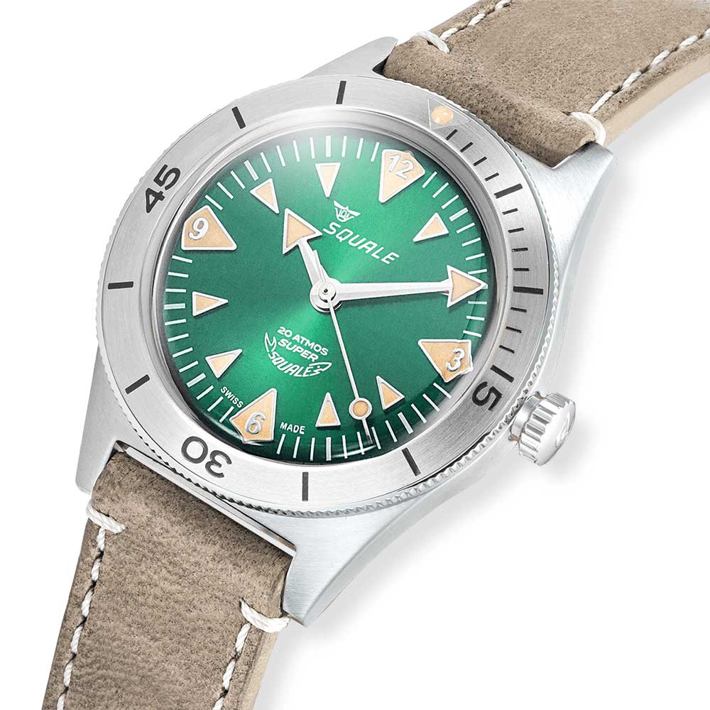 Super-Squale Big Arrows Green Leather SUPERSSAGR.PTO