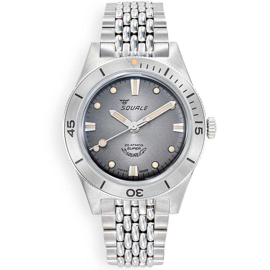 Super Squale Sunray Gray Bracelet SUPERSSG.AC Stainless Steel Band Diving Watch