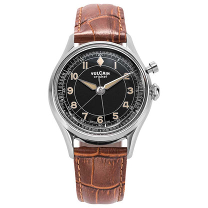 VULCAIN Cricket Classique 36 mm - Black & Khaki numbers