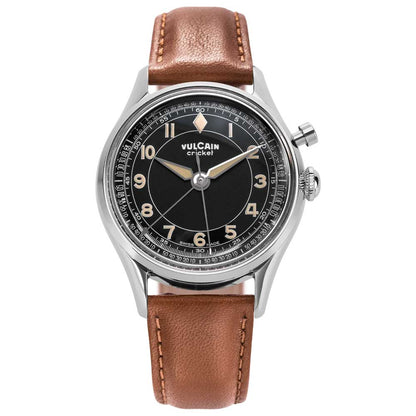 VULCAIN Cricket Classique 36 mm - Black & Khaki numbers