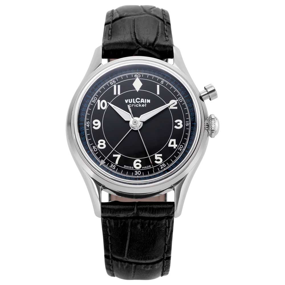 VULCAIN Cricket Classique 36 mm - Black & White/Blue