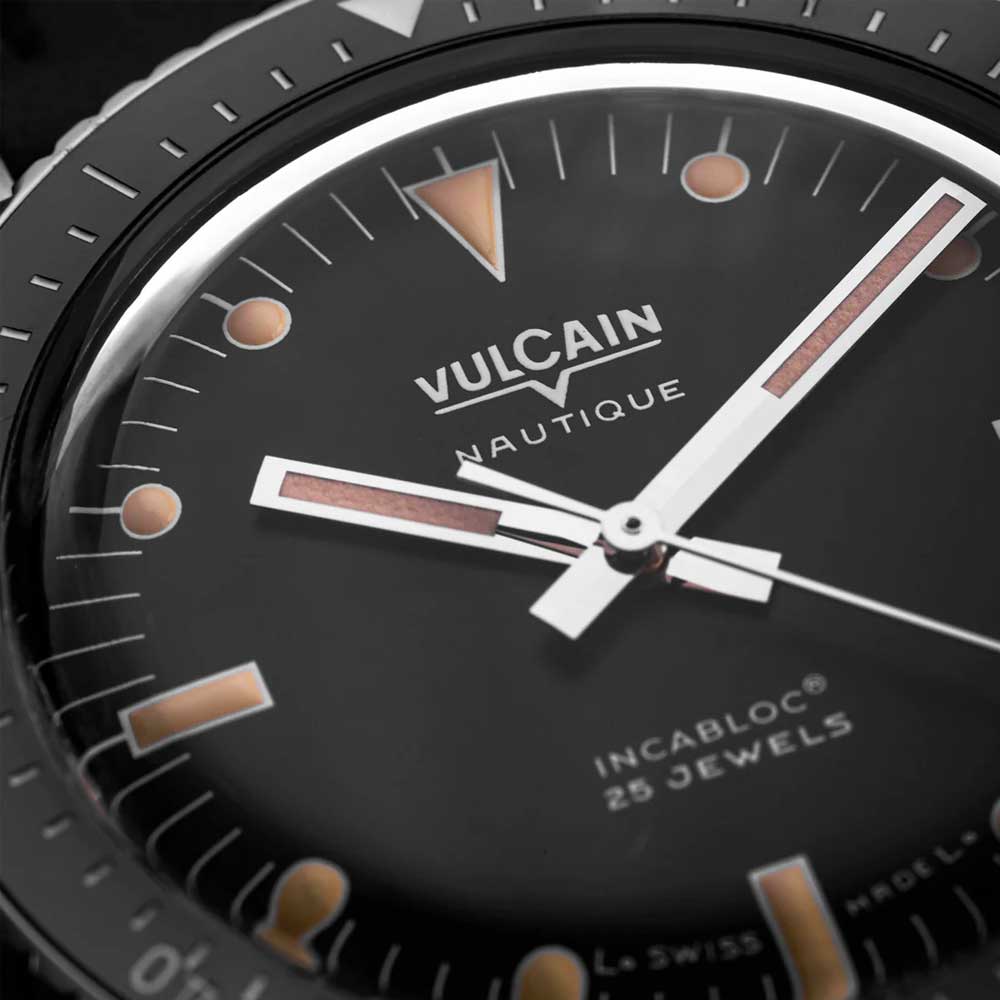 VULCAIN Skindiver Nautique - Black with Khaki Brown Lum