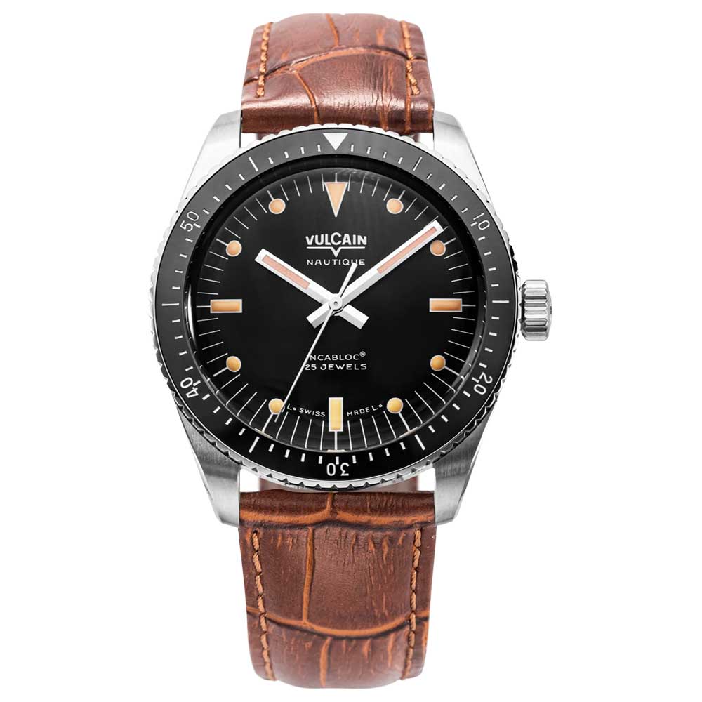 VULCAIN Skindiver Nautique - Black with Khaki Brown Lum