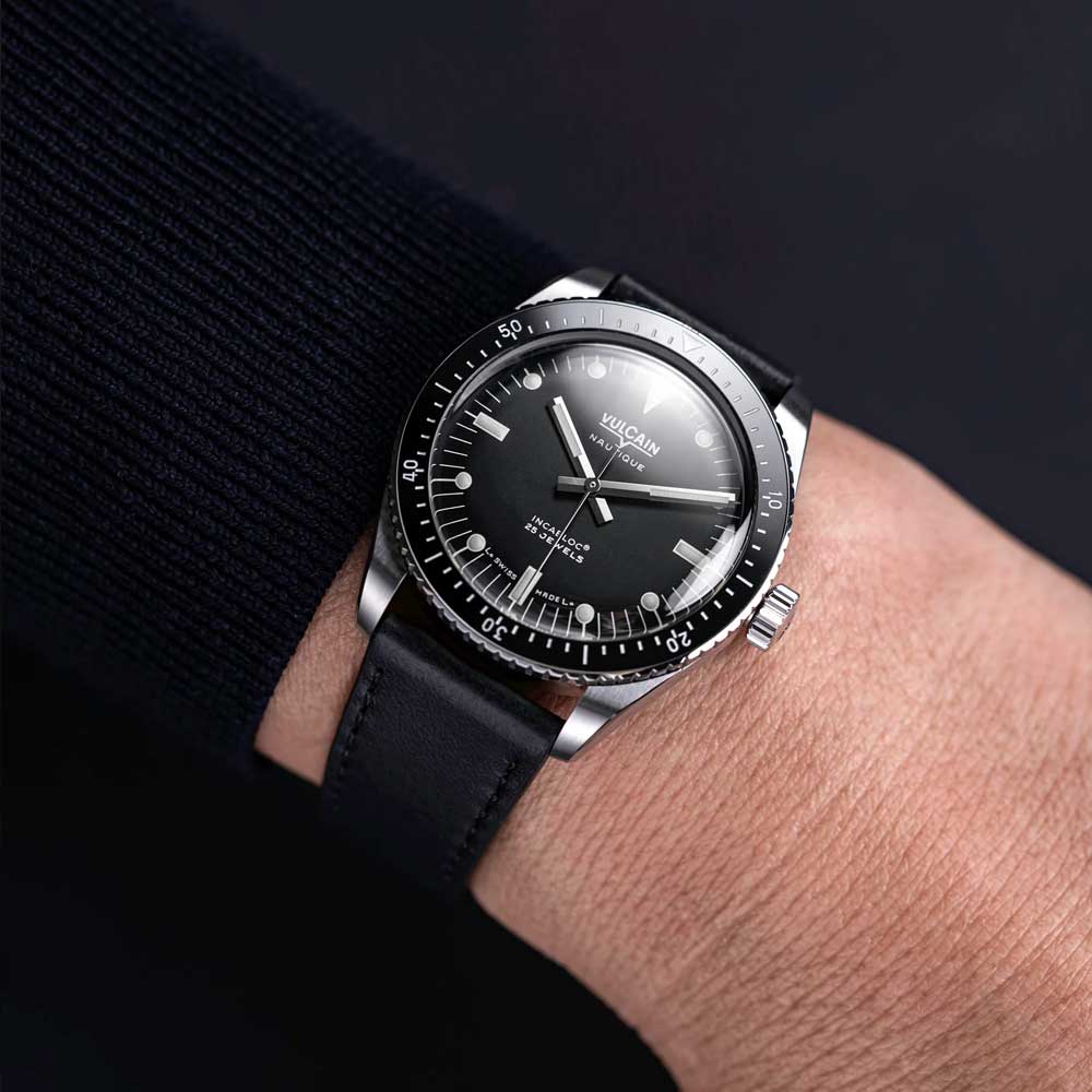 VULCAIN Skindiver Nautique - Black with White Lum