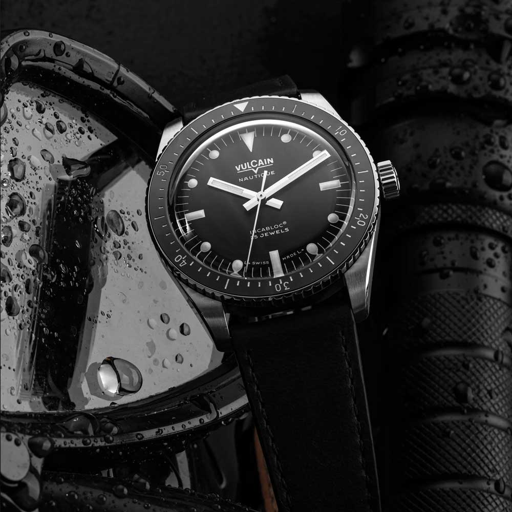 VULCAIN Skindiver Nautique - Black with White Lum