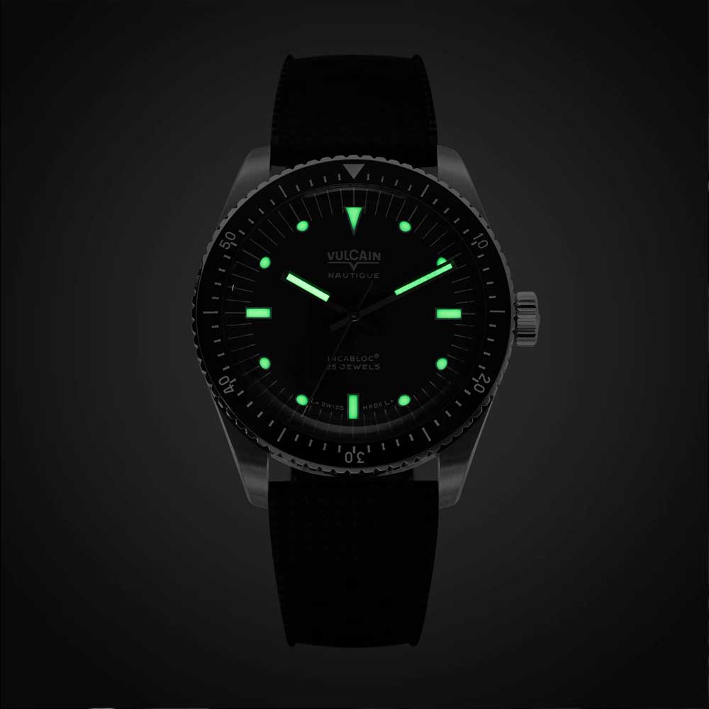 VULCAIN Skindiver Nautique - Black with White Lum