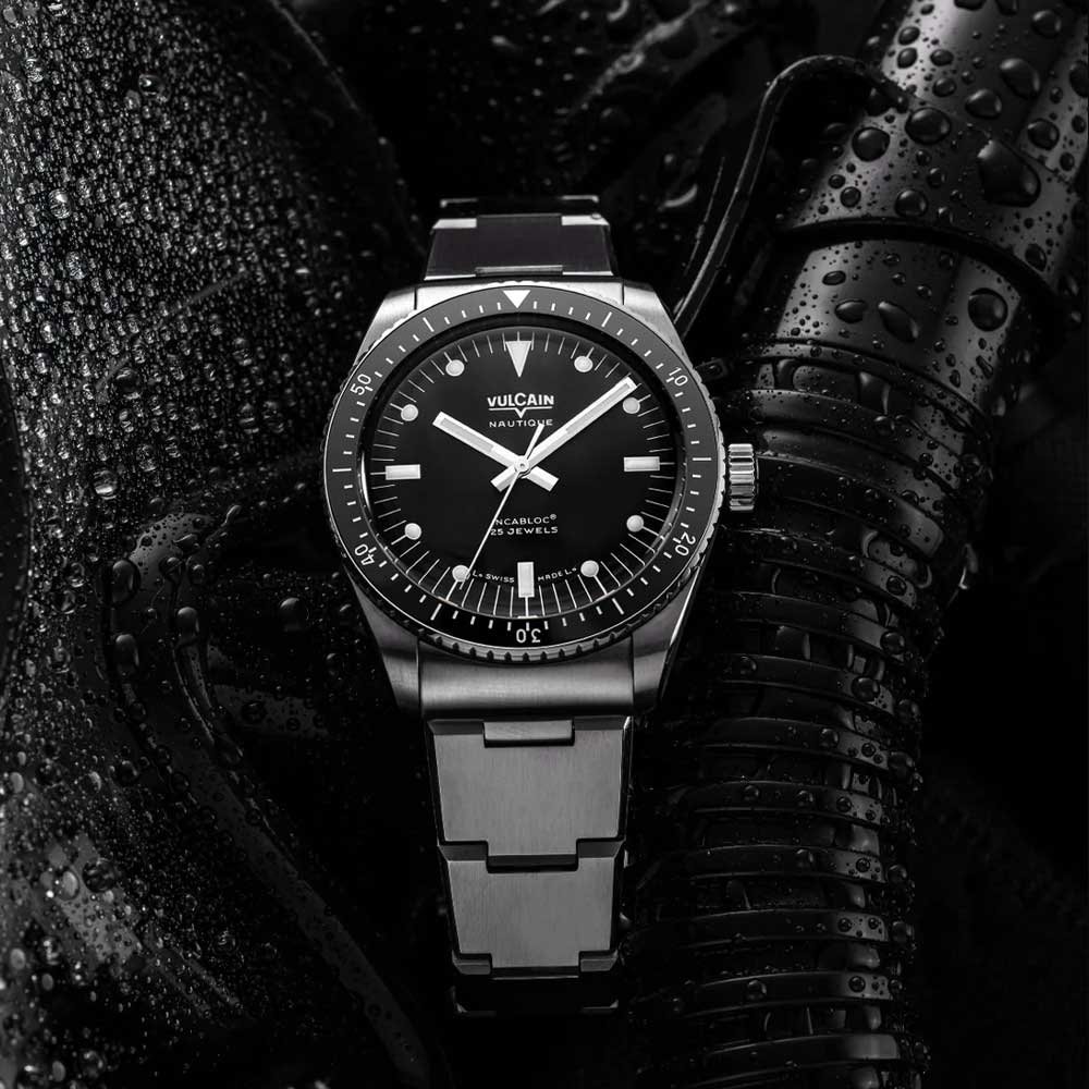 VULCAIN Skindiver Nautique - Black with White Lum