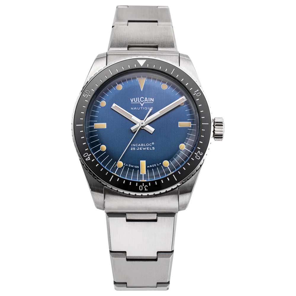 VULCAIN Skindiver Nautique - Blue with Khaki Brown Lum