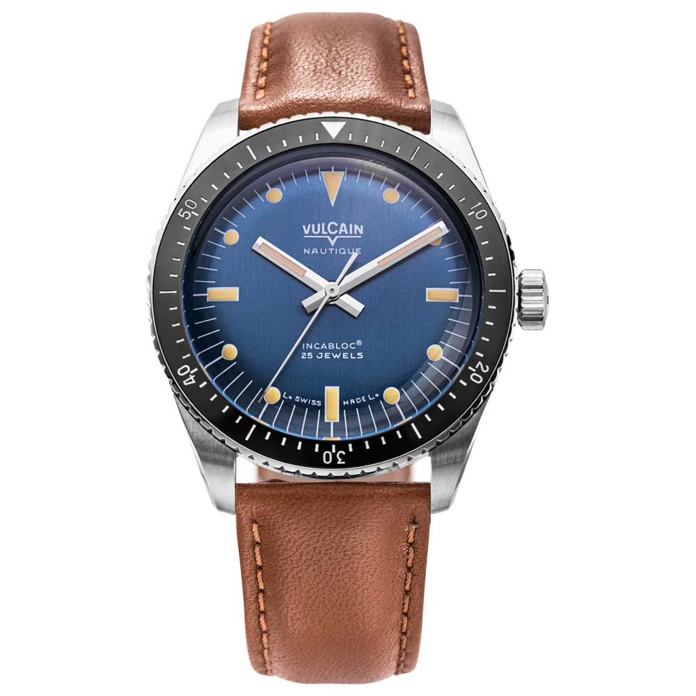 VULCAIN Skindiver Nautique - Blue with Khaki Brown Lum