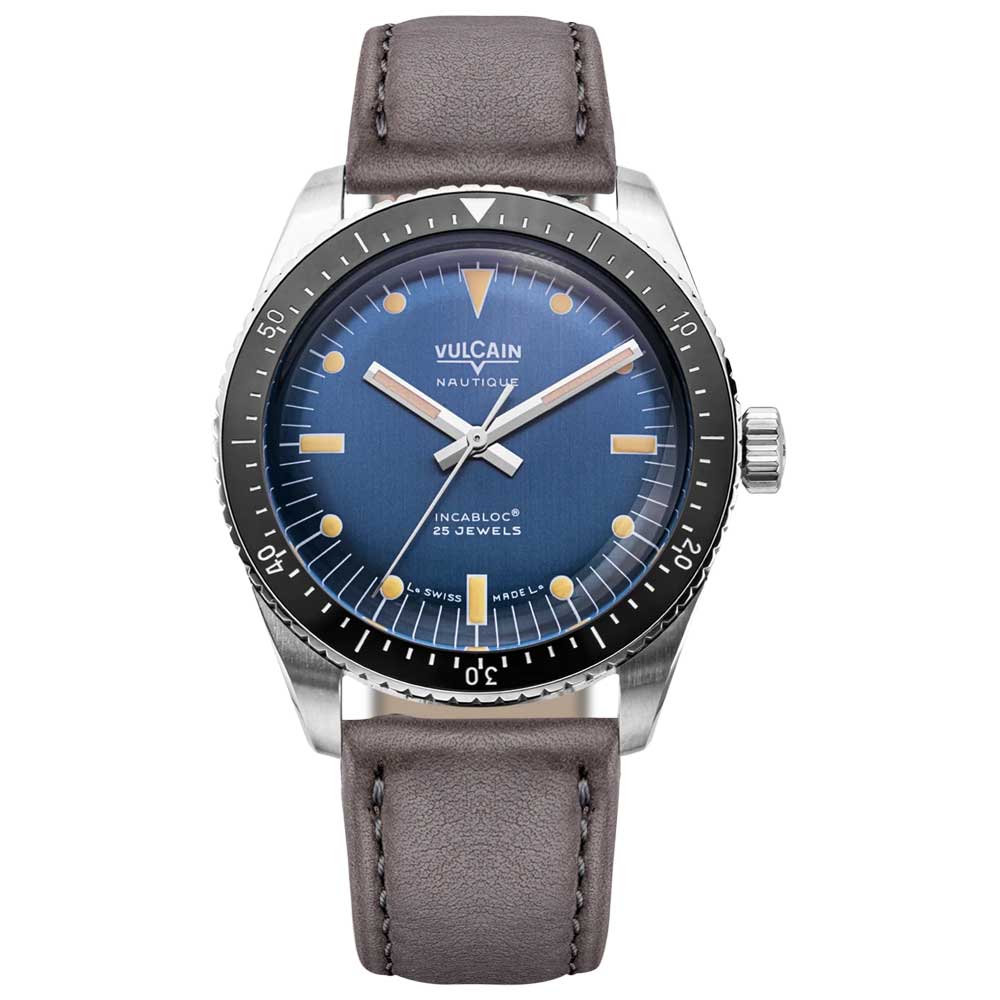 VULCAIN Skindiver Nautique - Blue with Khaki Brown Lum