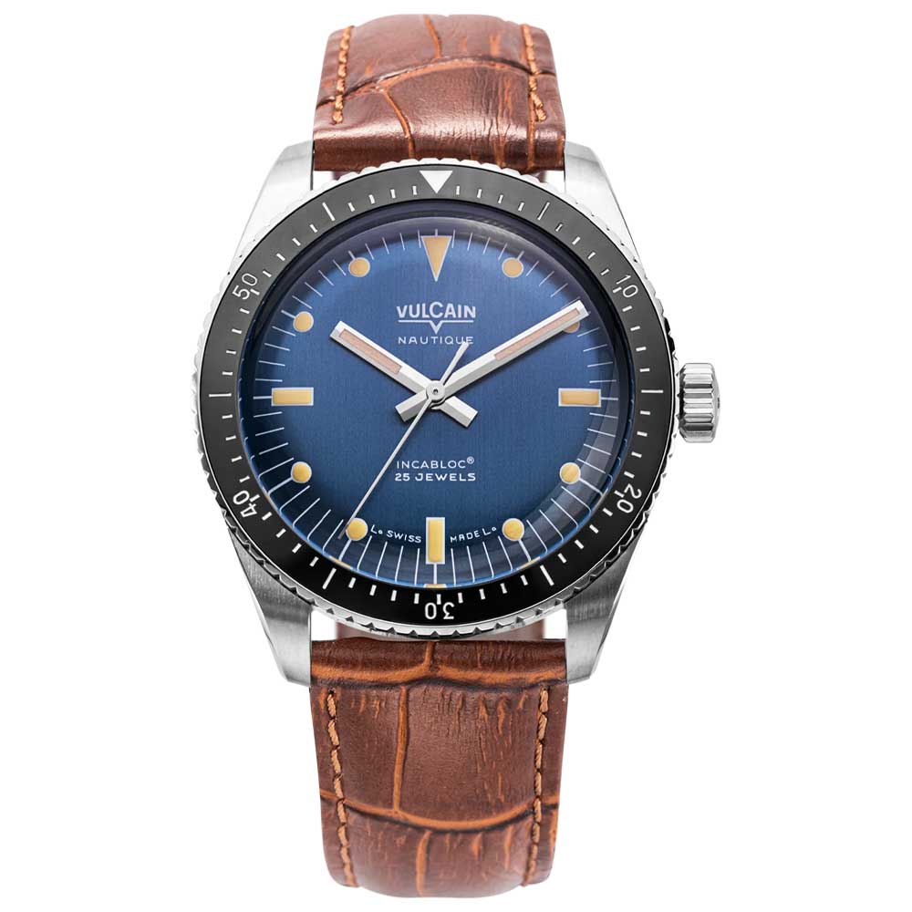 VULCAIN Skindiver Nautique - Blue with Khaki Brown Lum