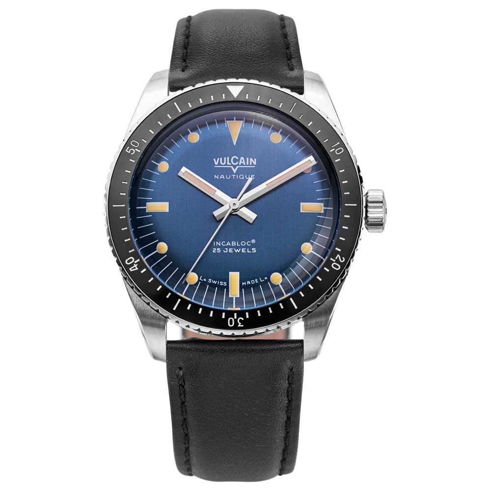 VULCAIN Skindiver Nautique - Blue with Khaki Brown Lum