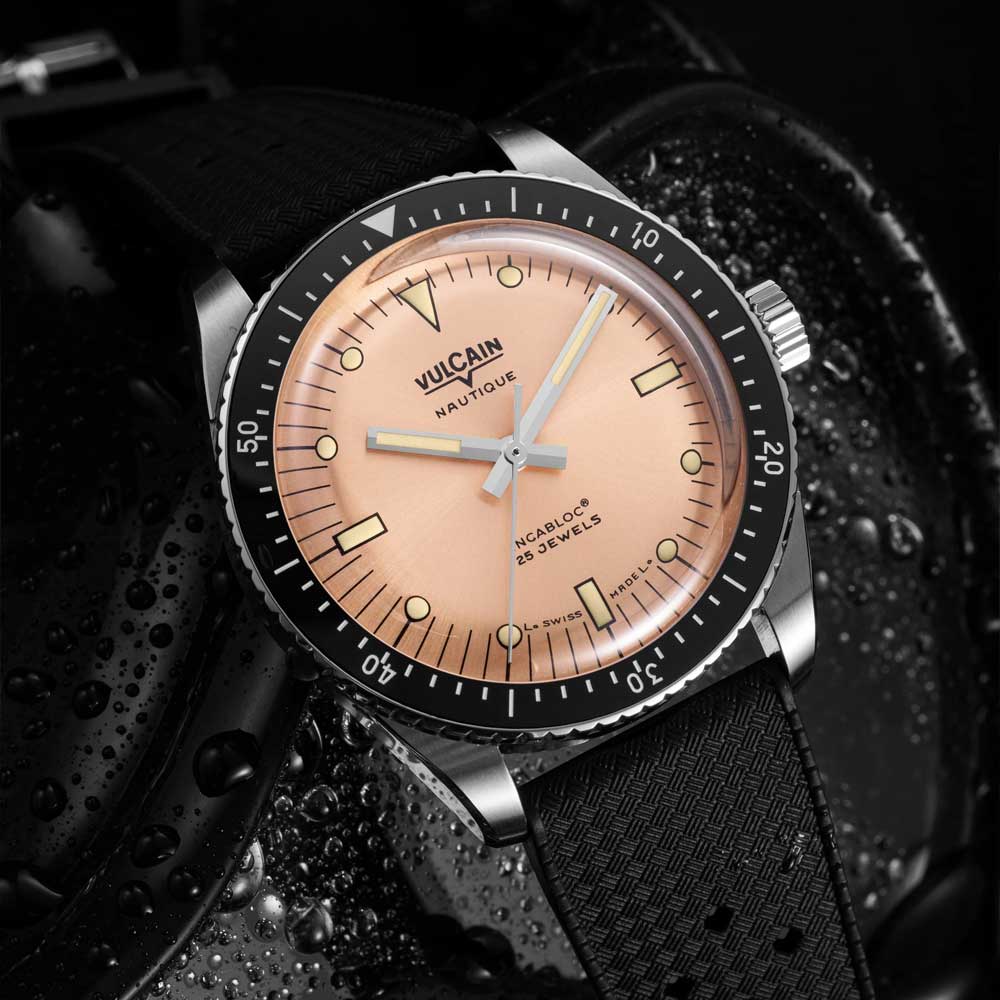 VULCAIN Skindiver Nautique - Salmon Beige Luminova