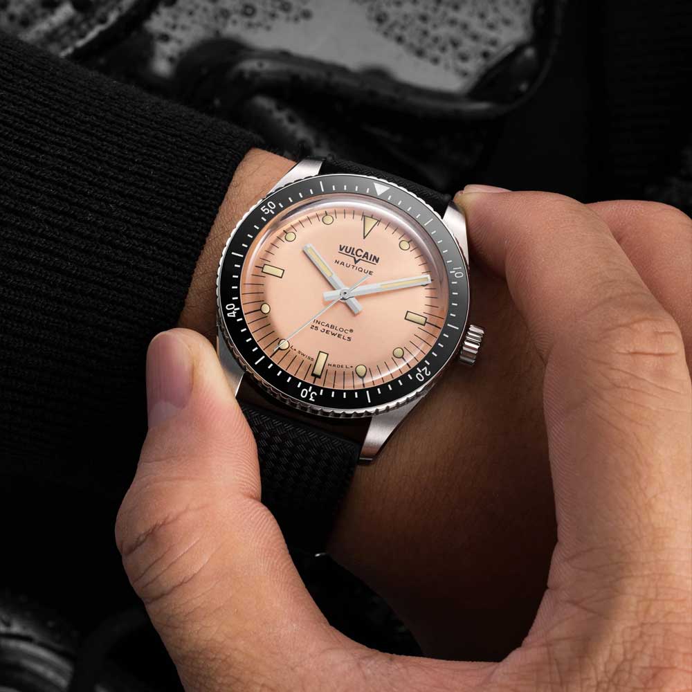 VULCAIN Skindiver Nautique - Salmon Beige Luminova