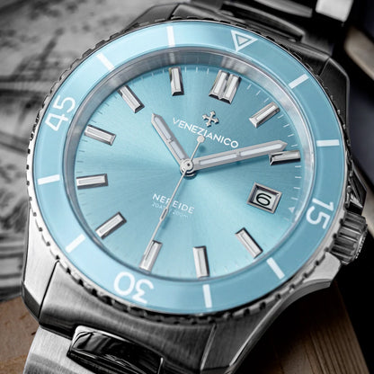 Venezianico Nereide 42 - 3321515C - Hellblau Detail Zifferblatt