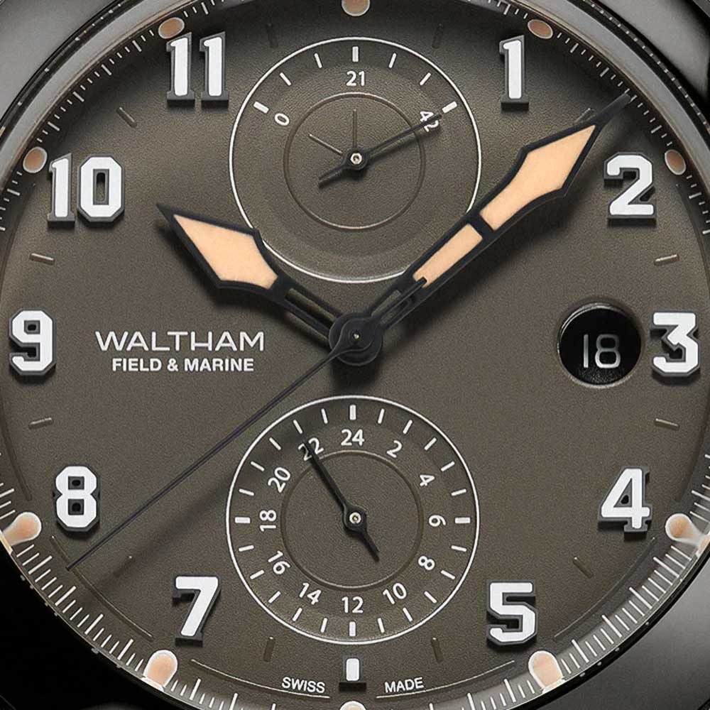 WALTHAM Field & Marine Dual Time Gunmetal Grey