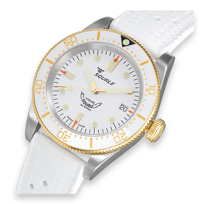 Squale 1545 White Rubber 1545WTWT.HTW Kautschukband Taucheruhr